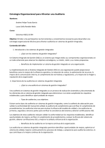 Taller Estrategia Organizacional para Afrontar una Auditoria