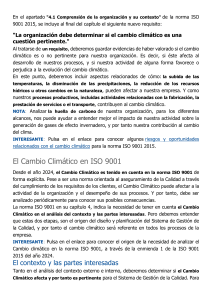 ISO 9001 y cambio climático