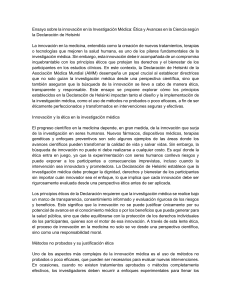 Ensayo sobre la innovación en la Investigación Médica: Ética y Avances en la Ciencia según la Declaración de Helsink