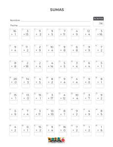 Ejercicios de sumas para preescolar y primer grado