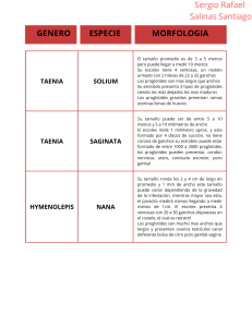 Tabla comparativa: Taenia, Hymenolepis, Fasciola