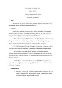 Procesos y Parámetros de Tintura: Descrude y blanqueo óptico en tejido plano 100 % algodón