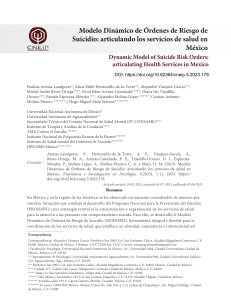 Modelo dinamico de ordenes de riesgo de suicidio  Articulando los servicios de salud en Mexico