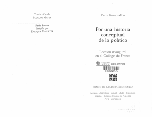 Rosanvallon, Pierre. Por una historia conceptual de lo político, México-Argentina,