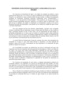 POLIMEROS AYUDANTES DE FLOCULACION Y ACRILAMIDA EN EL AGUA POTABLE