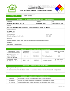 Hoja de seguridad - Cloralex