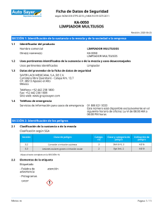 Hoja de Seguridad - Limpiador Multiusos Lavanda