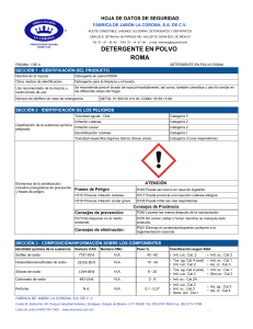 ROMA DETERGENTE EN POLVO FICHA TECNICA