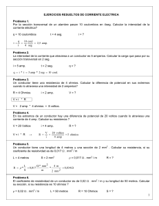 EJERCICIOS RESUELTOS DE CORRIENTE ELECTR