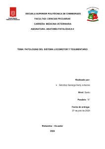 Patologías del Sistema Locomotor y Tegumentario