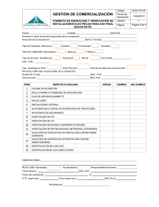 Formulario Inspección Instalaciones Eléctricas RETIE