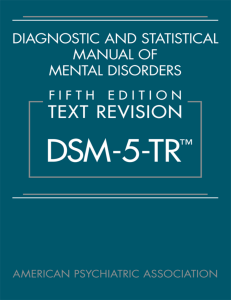 DSM-5-TR: Diagnostic Manual of Mental Disorders