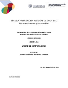 Autoconocimiento y Personalidad: Actividad de Desarrollo Humano