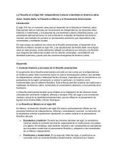 Filosofía en América Latina S. XIX: Independencia e Identidad