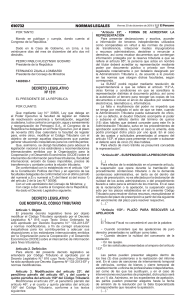 Decreto Legislativo Modificación Código Tributario Perú