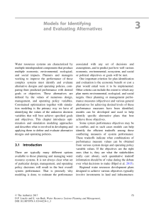 Water Resource Systems Modeling: Identifying Alternatives