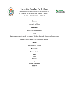 Biodegradación de cianuro por Pseudomonas: Control de lectura