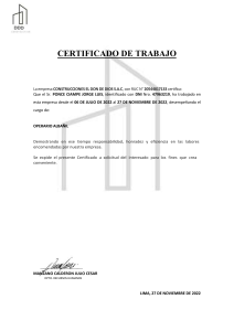 Certificado de Trabajo - PONCE CIAMPE JORGE LUIS