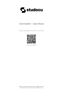 Convocation Case Study: Project Management at NIM