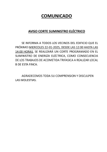 Aviso Corte Eléctrico Edificio 22-01-2025