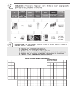 Propiedades de la Materia y Tabla Periódica: Hoja de Trabajo