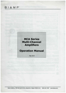 MCA Series Multi-Channel Amplifiers Operation Manual