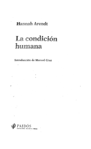 La Condición Humana: Hannah Arendt - Filosofía Política