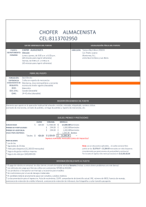 Chofer Almacenista - Oferta de Empleo en Monterrey