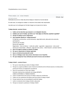 Trabajo Decente, Infantil, Igualdad y Cooperativismo