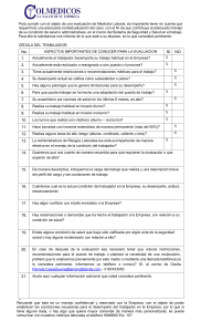 Formulario de Evaluación de Medicina Laboral