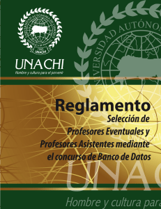 Reglamento Selección Profesores UNACHI: Banco de Datos