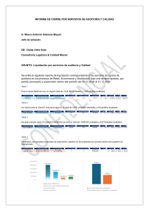 Informe de Auditoría y Calidad: Retail, Ecommerce, Distribución