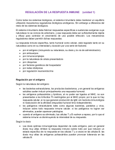 Regulación de la Respuesta Inmune: Apuntes de Inmunología