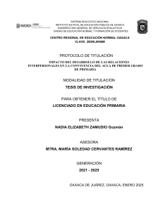 Relaciones Interpersonales y Convivencia en Aula de Primer Grado