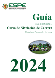 Guía Aspirante Curso Nivelación ESPE 2024