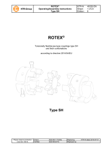 ROTEX® SH Coupling: Operating & Assembly Instructions