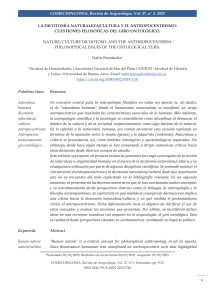 Naturaleza/Cultura, Antropocentrismo y Giro Ontológico en Arqueología