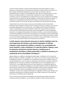 Microbiota Humana: Dieta, Probióticos y Salud Intestinal