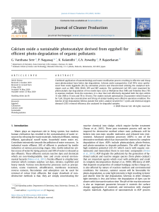 Eggshell-Derived CaO for Organic Pollutant Degradation