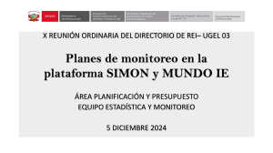 Planes de Monitoreo SIMON & MUNDO IE - UGEL 03