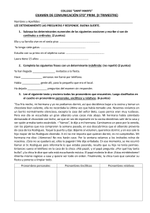 Examen de Comunicación 5to Primaria - II Trimestre