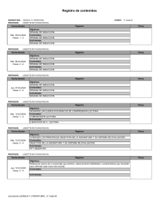 Registro Lengua y Literatura 2° Medio B