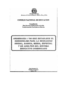 Currículo Educación Dominicana 1995: Ordenanza 1'95