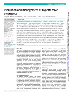 Hypertensive Emergency: Evaluation and Management Review