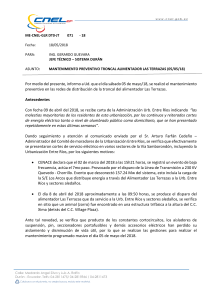 Informe: Mantenimiento Alimentador Las Terrazas - CNEL