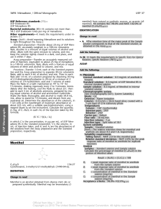 USP Monograph: Menadione & Menthol Analysis