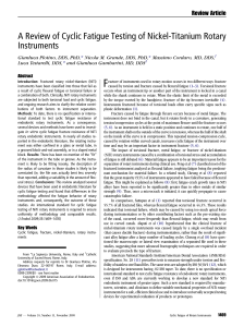 Cyclic Fatigue Testing of NiTi Rotary Instruments Review