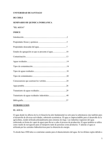 UNIVERSIDAD DE SANTIAGO DE CHILE SEMINARIO DE QUIMICA INORGANICA &#34;EL AGUA&#34;