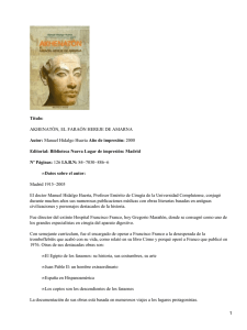 Akhenatón, el faraón hereje de Amarna; Manuel Hidalgo Huerta