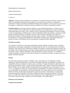 Enfermedades de la alimentación Mariano Juliá Quevedo Tecnicas de alimentación 3º de B.U.P.